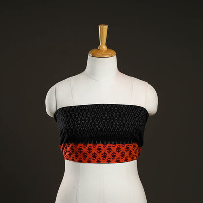 Black - Cotton Pochampally Ikat Blouse Piece 12