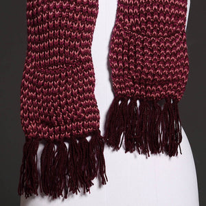 Brown - Kumaun Hand Knitted Woolen Muffler with Pockets