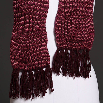 Brown - Kumaun Hand Knitted Woolen Muffler with Pockets
