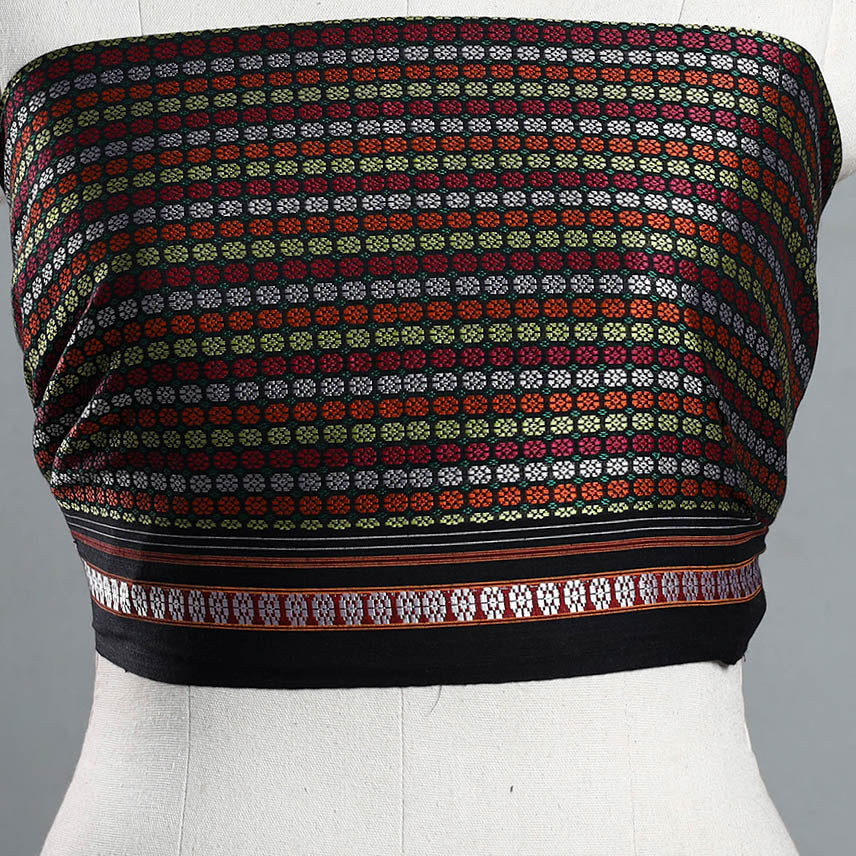 Black - Multicolor - Khun Weave Cotton Blouse Piece 76