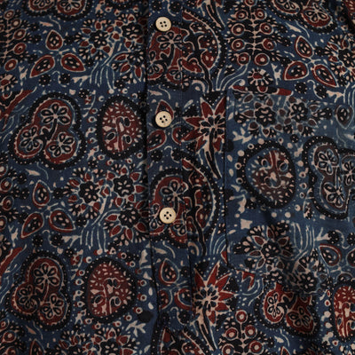 Ajrakh Block Printed Cotton Men Short Kurta 09