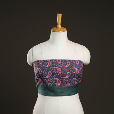 Blue - Block Print Cotton Sanganeri Blouse Piece 23