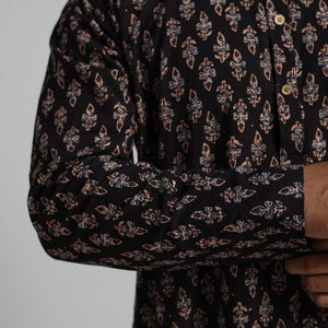 Ajrakh Block Printed Cotton Men Long Kurta 10