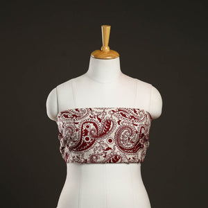 Brown - Block Print Handloom Pure Linen Blouse Piece 28