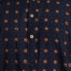 Ajrakh Block Printed Cotton Men Long Kurta 12