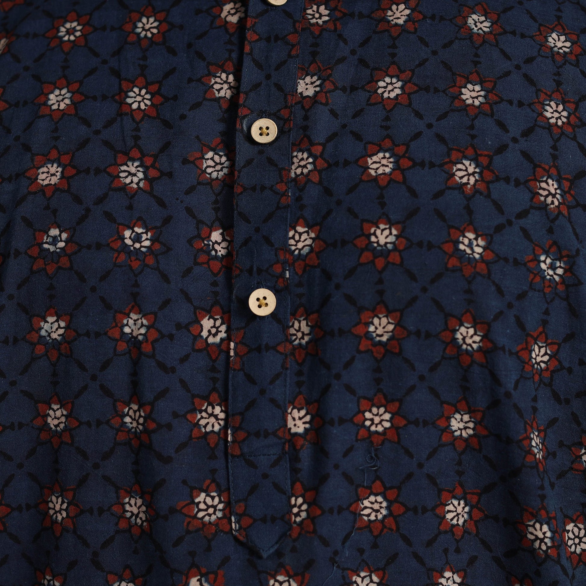 Ajrakh Block Printed Cotton Men Long Kurta 12