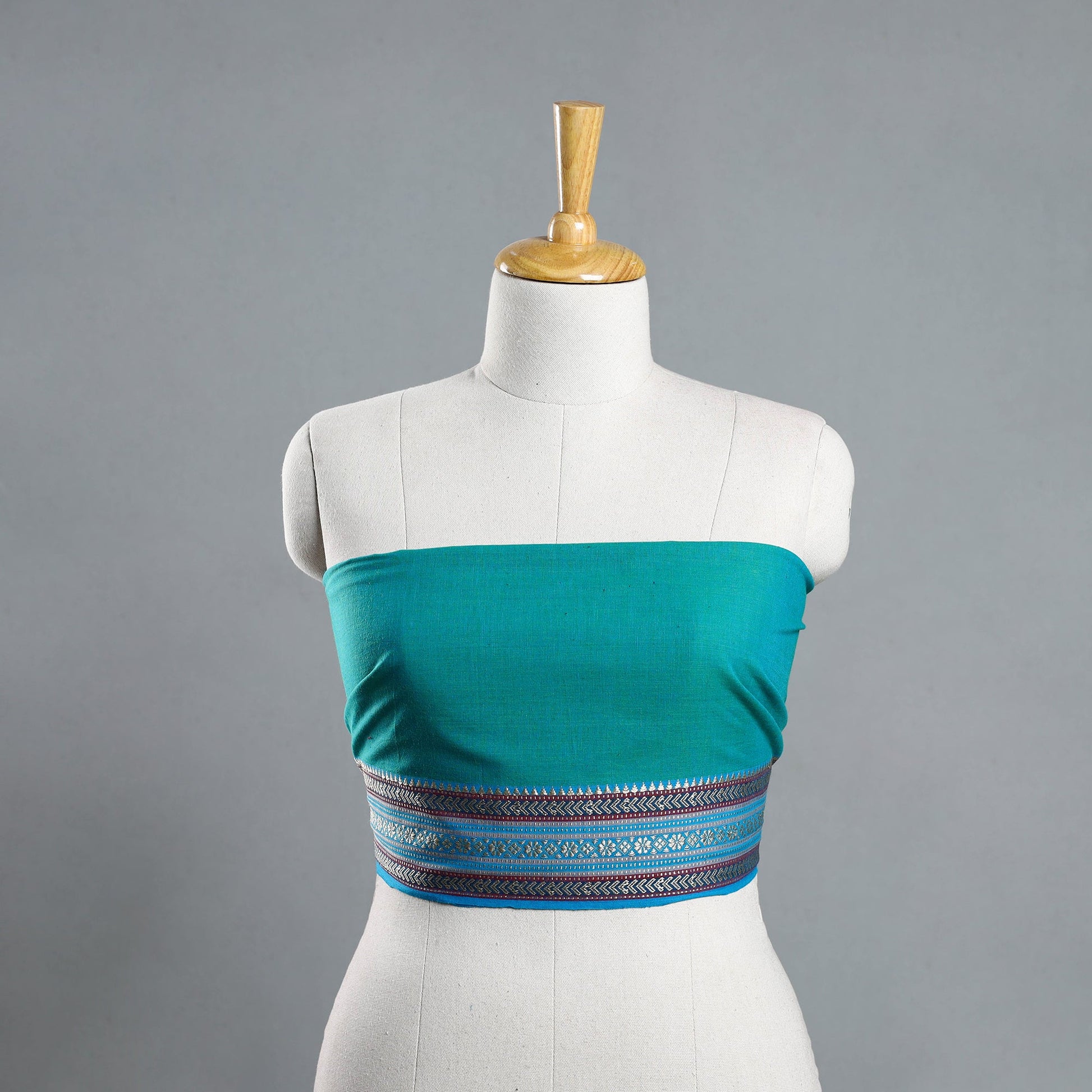 Blue - Green - Dharwad Cotton Blouse Piece 92