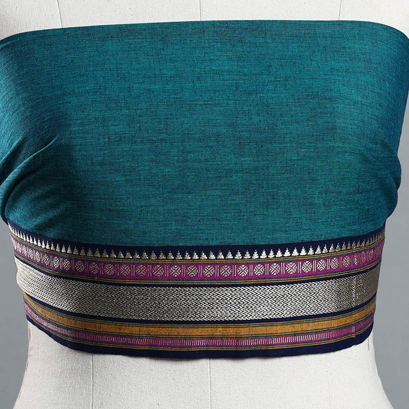 Blue - Green - Dharwad Cotton Blouse Piece 94