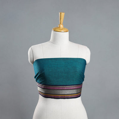 Blue - Green - Dharwad Cotton Blouse Piece 94
