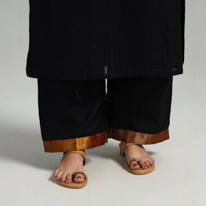 Black - Cotton Dharwad Kurta Set with Palazzo & Dupatta 07