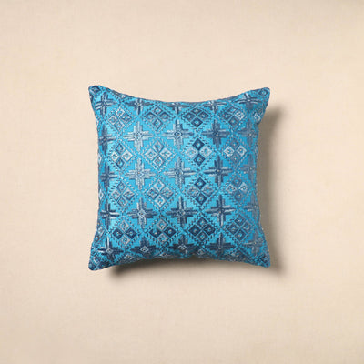 Blue - Chinon Phulkari Embroidered Cushion Cover 02