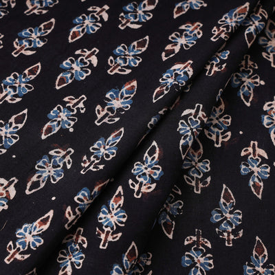 Black - Ajrakh Hand Block Printed Cotton Fabric 18