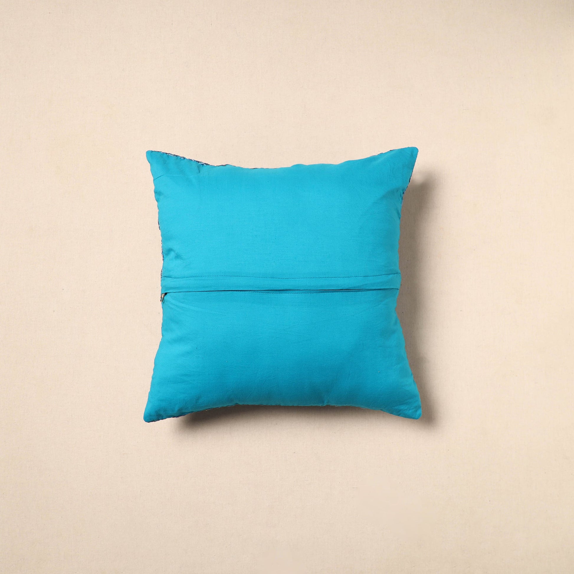 Blue - Chinon Phulkari Embroidered Cushion Cover 02