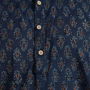 Ajrakh Block Printed Cotton Men Long Kurta 13