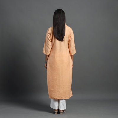 Anam Peach Merino Woolen Kurta