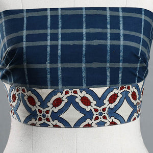 Blue - Akola Block Printed Cotton Blouse Piece 105