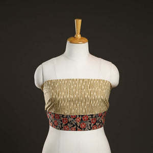 Beige - Cotton Akola Block Print Blouse Piece 44