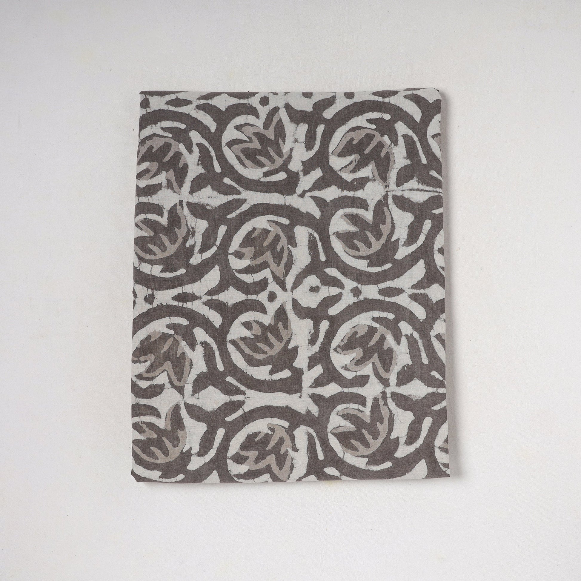 Beige - Brown - Bagru Hand Block Printed Cotton Precut Fabric (0.9 meter) 23