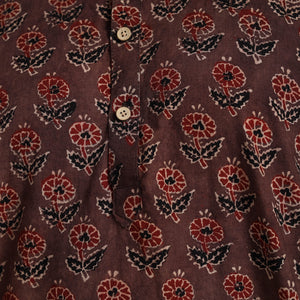 Ajrakh Block Printed Cotton Men Long Kurta 14