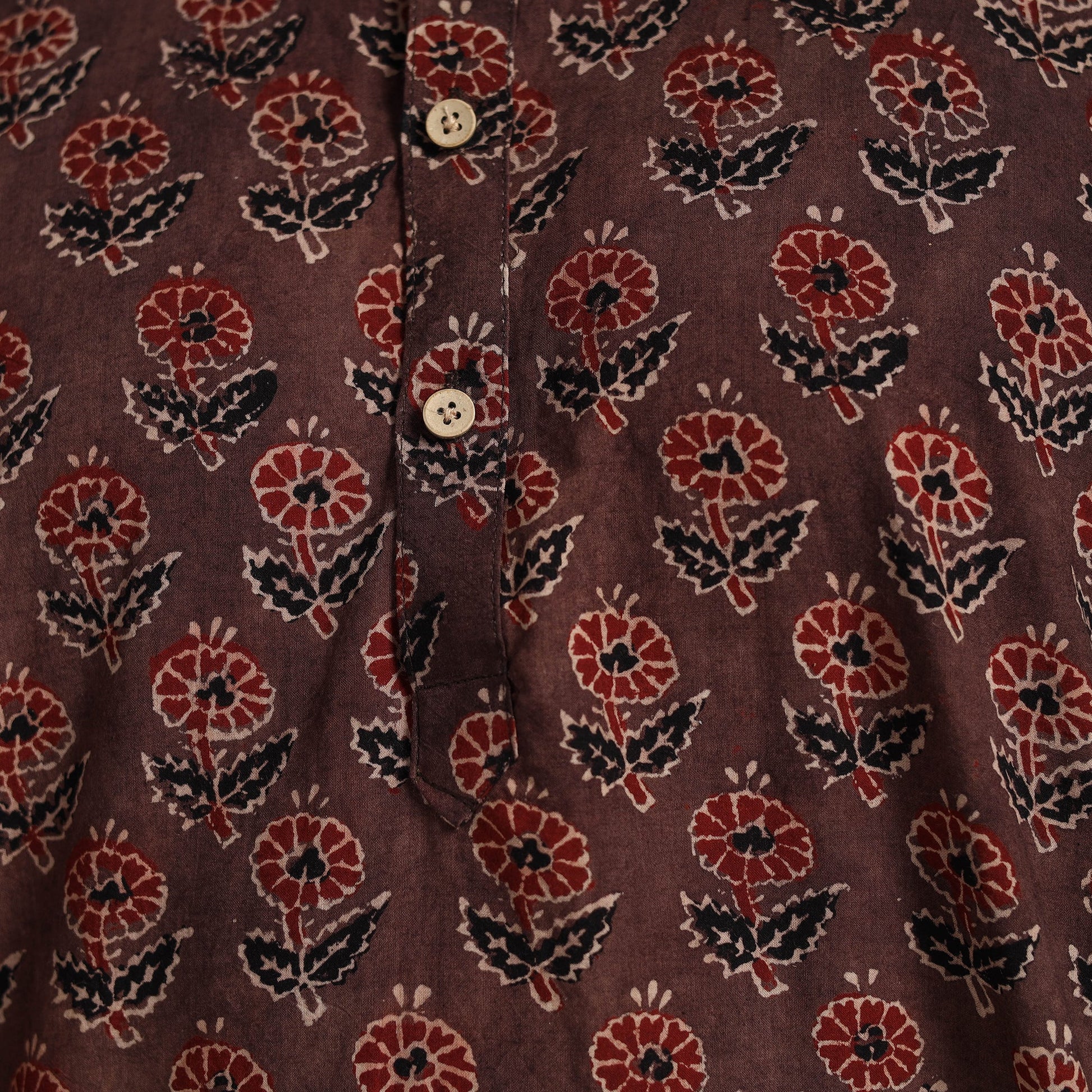 Ajrakh Block Printed Cotton Men Long Kurta 14