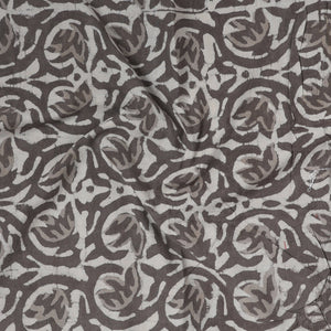 Beige - Brown - Bagru Hand Block Printed Cotton Precut Fabric (0.9 meter) 23