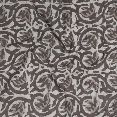 Beige - Brown - Bagru Hand Block Printed Cotton Precut Fabric (0.9 meter) 23
