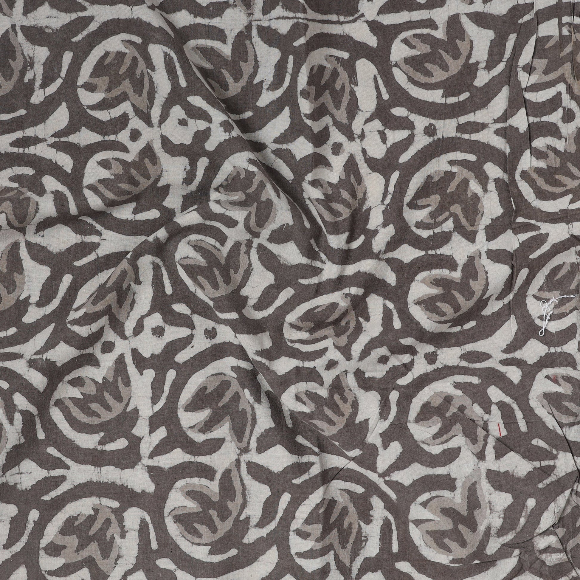 Beige - Brown - Bagru Hand Block Printed Cotton Precut Fabric (0.9 meter) 23