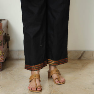 Black - Dharwad Cotton Kurta with Palazzo & Dupatta Set 08