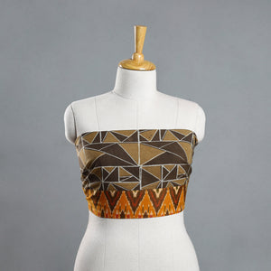 Brown - Akola Block Printed Cotton Blouse Piece 112