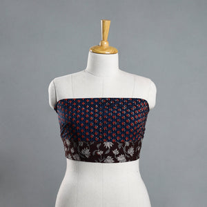 Blue - Block Printed Cotton Bagru Blouse Piece 114