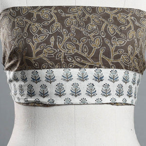 Brown - Akola Block Printed Cotton Blouse Piece 115