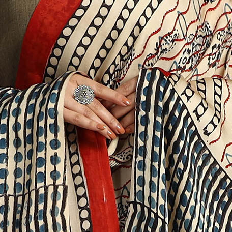 Beige - Hand Block Print Modal Silk Lagdi Patta Ajrakh Dupatta 44