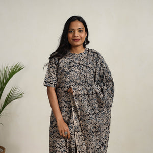 Black - Block Printed Cotton Kalamkari Kurta Set 03