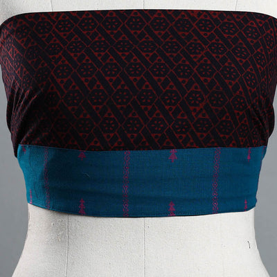 Black - Pipad Block Printed Cotton Blouse Piece 118