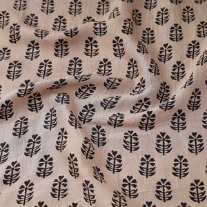 Beige - Mulberry Silk Bagh Print Fabric 16