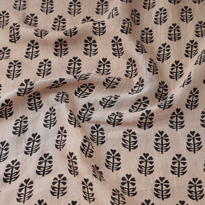 Beige - Mulberry Silk Bagh Print Fabric 16