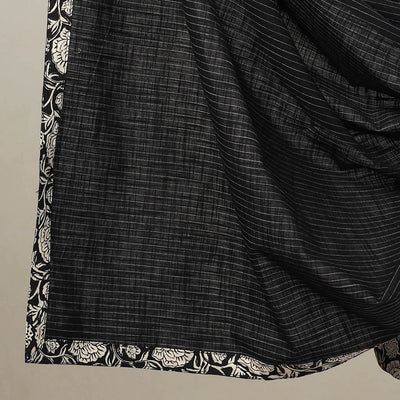 Black - 3pc Cotton Jahota Print Kurta with Jacquard Dupatta 05