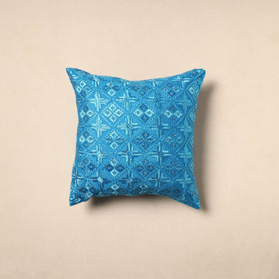Blue - Chinon Phulkari Embroidered Cushion Cover 11