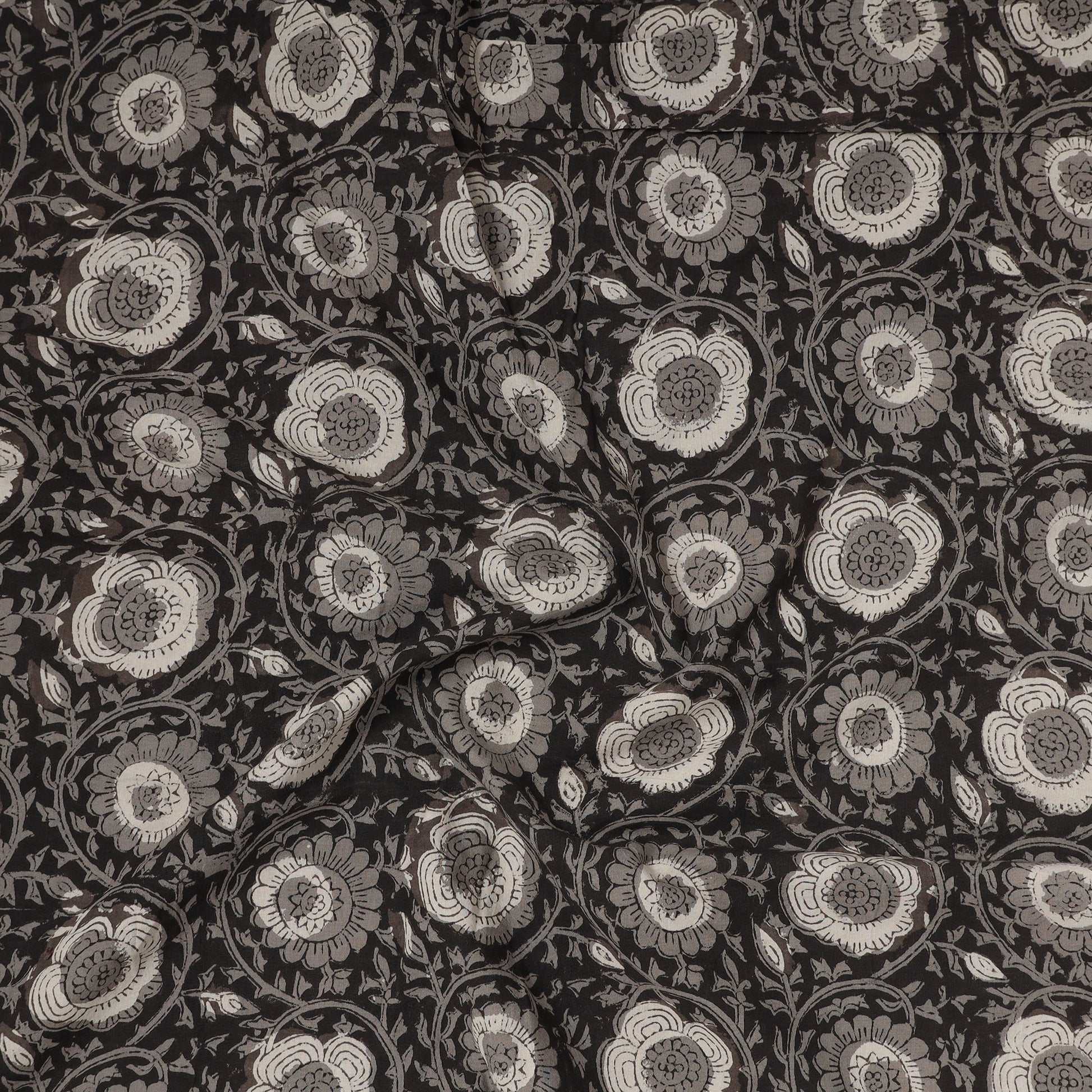 Black - Bagru Hand Block Printed Cotton Precut Fabric (1.5 meter) 33