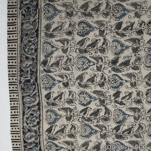 Black - Pedana Block Print Cotton Kalamkari Saree