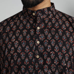 Ajrakh Block Printed Cotton Men Long Kurta 17