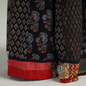 Black - Kutch Block Printed 24 Kali Cotton Long Skirt 02