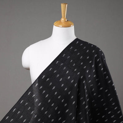 Black - Sambalpuri Ikat Weave Handloom Cotton Fabric 08