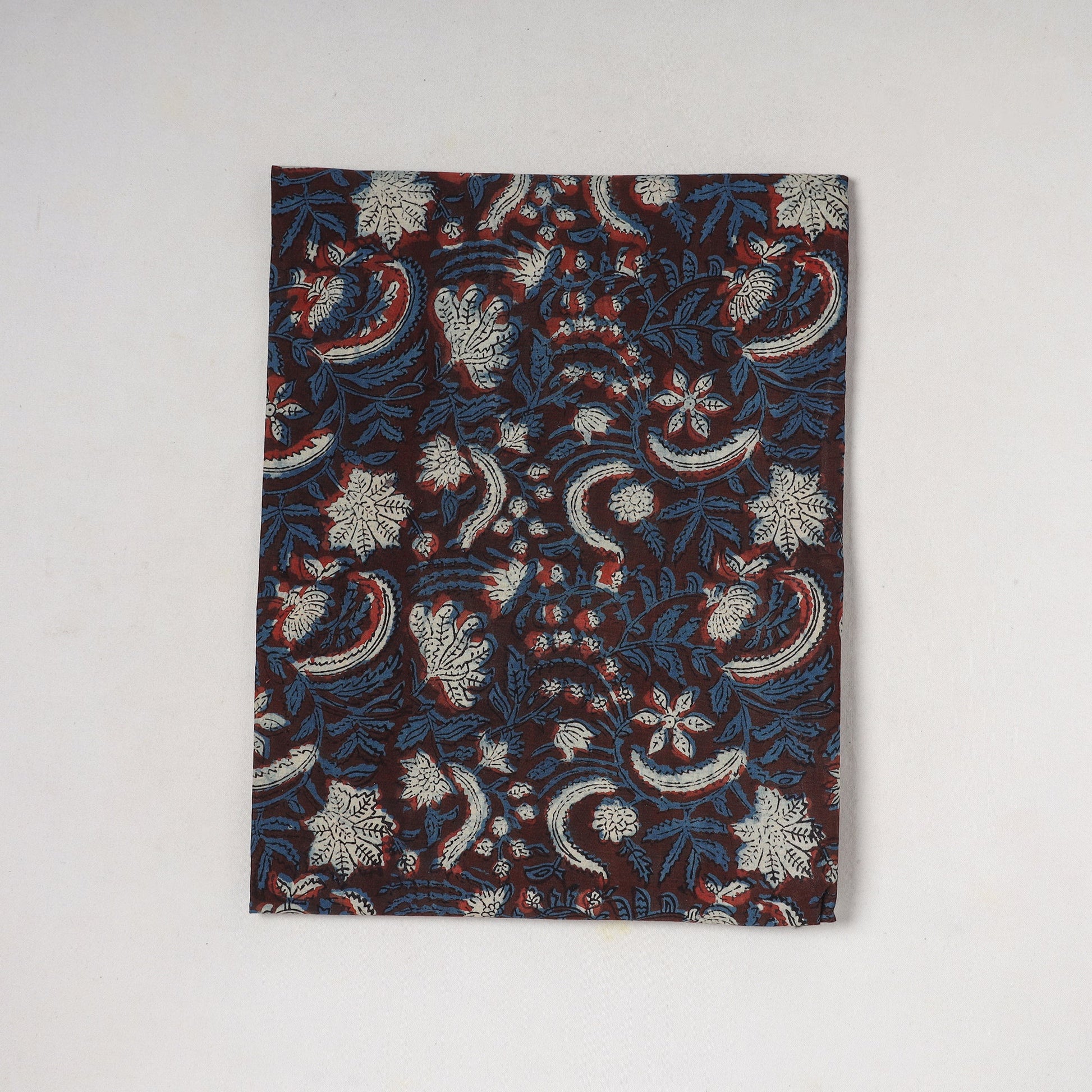 Blue - Bagru Hand Block Printed Cotton Precut Fabric (0.9 meter) 37