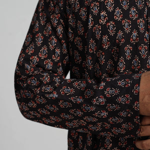 Ajrakh Block Printed Cotton Men Long Kurta 17