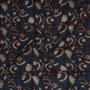 Blue - Bagru Hand Block Printed Cotton Precut Fabric (0.9 meter) 37