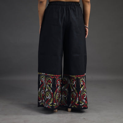 Black - Kantha Hand Embroidery Palazzo in Cotton 22
