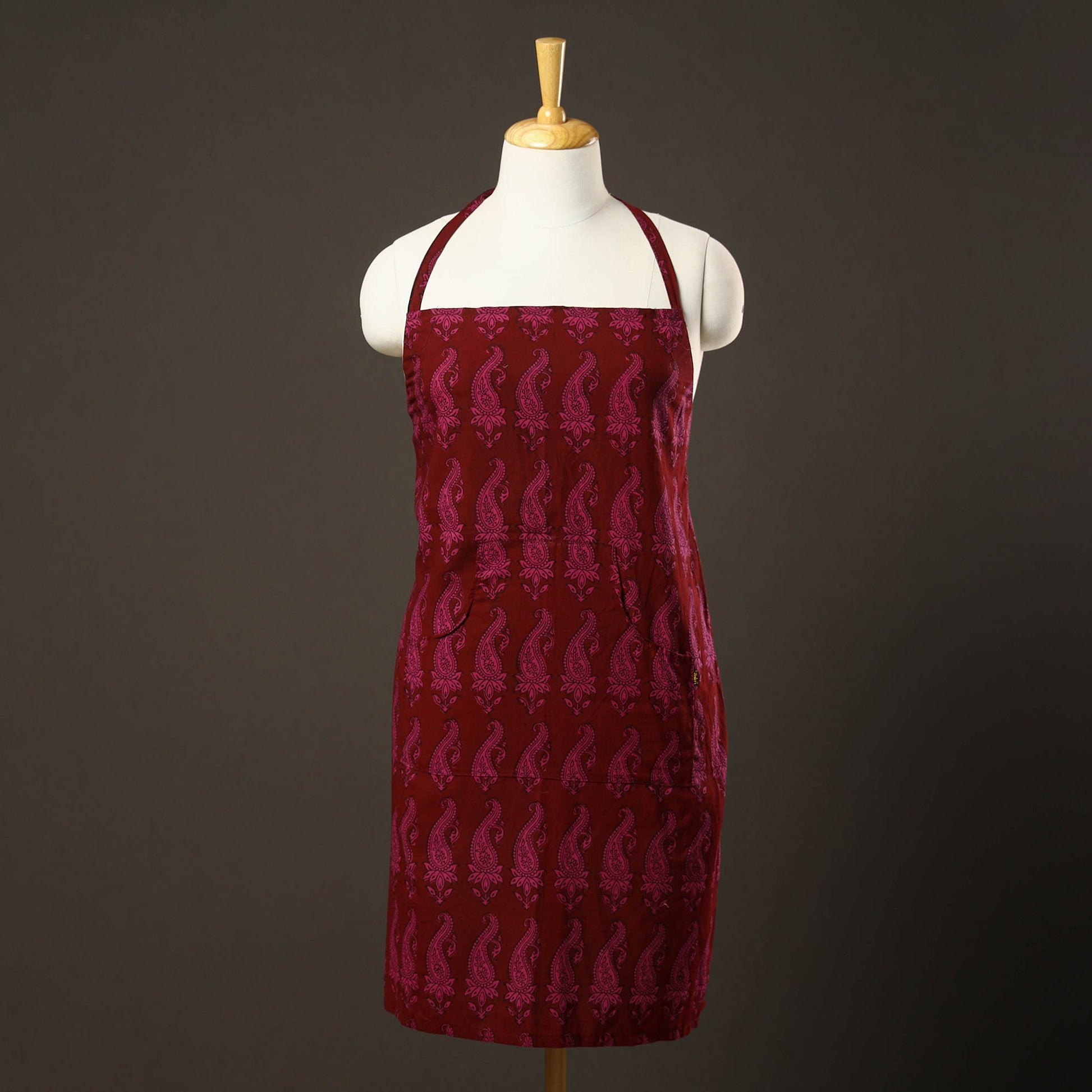 Bagh Block Printed Cotton Apron with Pocket 30