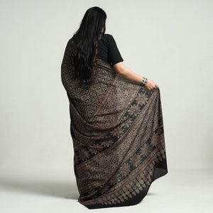 Multicolor - Ajrakh Block Printed Cotton Saree