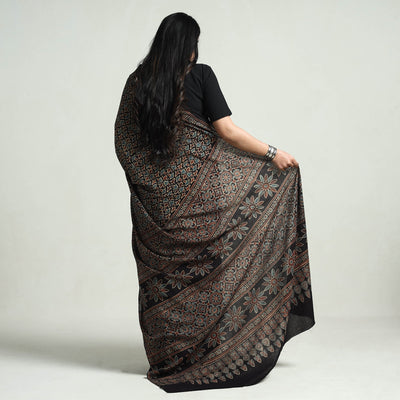Multicolor - Ajrakh Block Printed Cotton Saree
